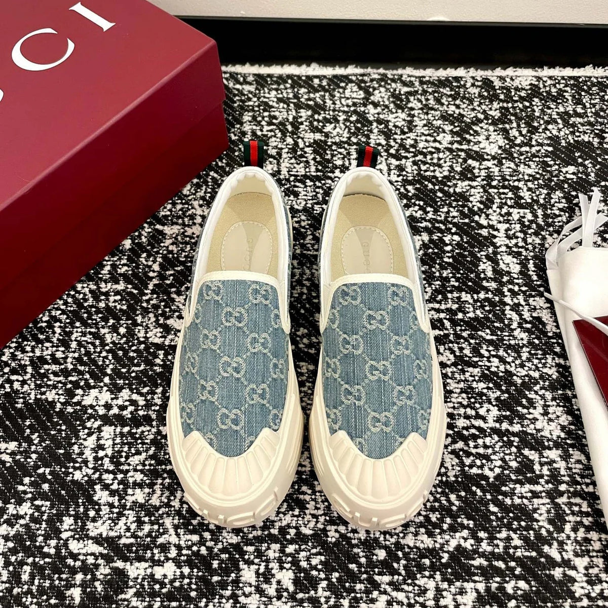 Gi 26 Platform Loafers Monogram Denim
