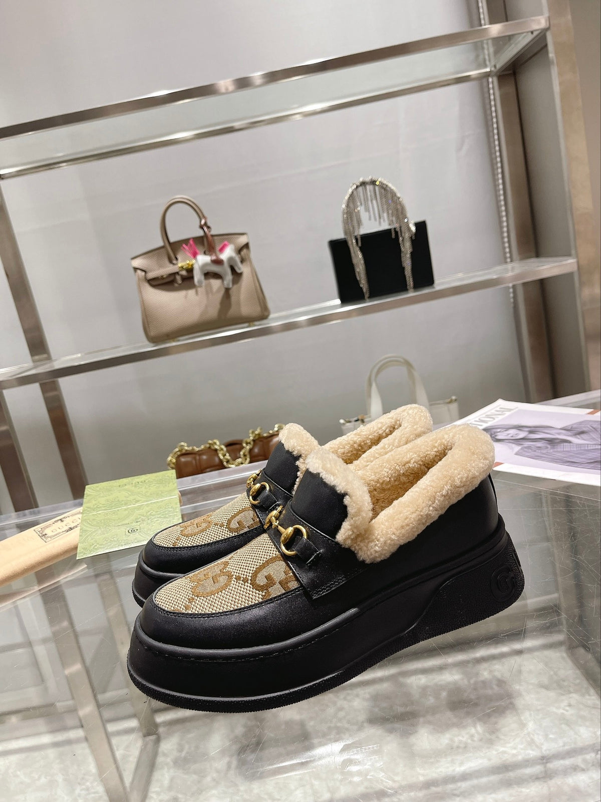 Gi Snow Boots Calfskin Denim Wool