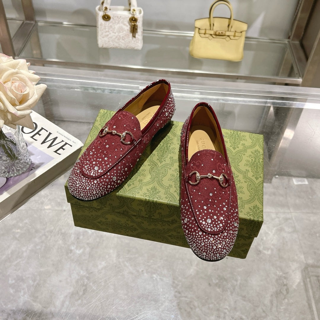 Horsebit Jordaan Loafer Canvas Crystal-Embellished
