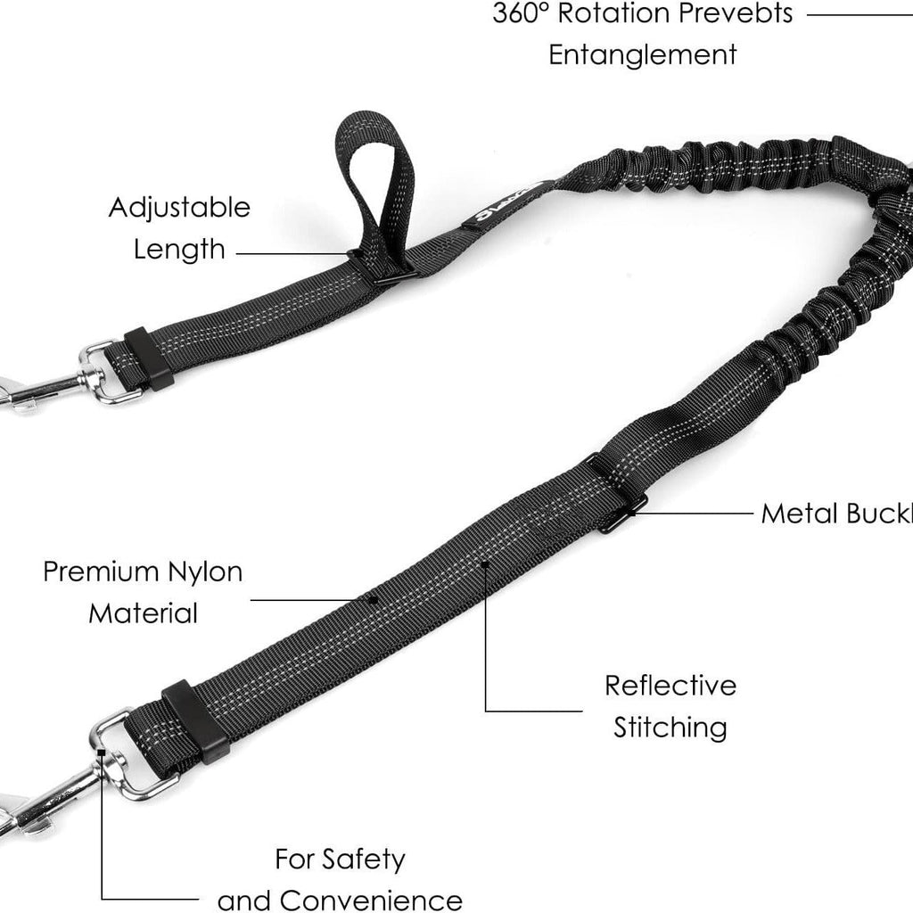 Double Dog Leash - Double Leash for Two Dogs No Tangle Design