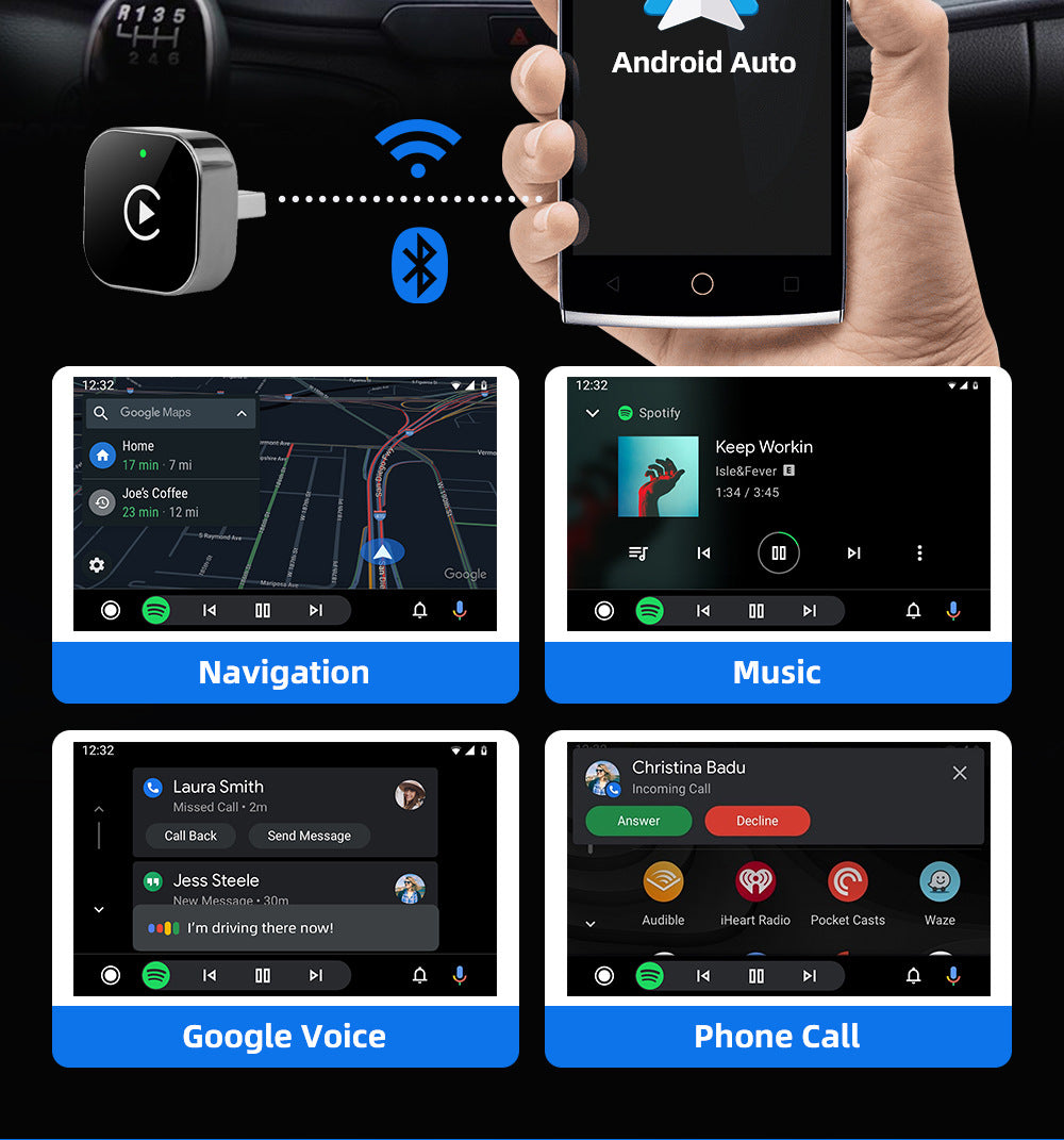 Mini Cube 3.0 Adattatore Wireless per CarPlay e Android Auto