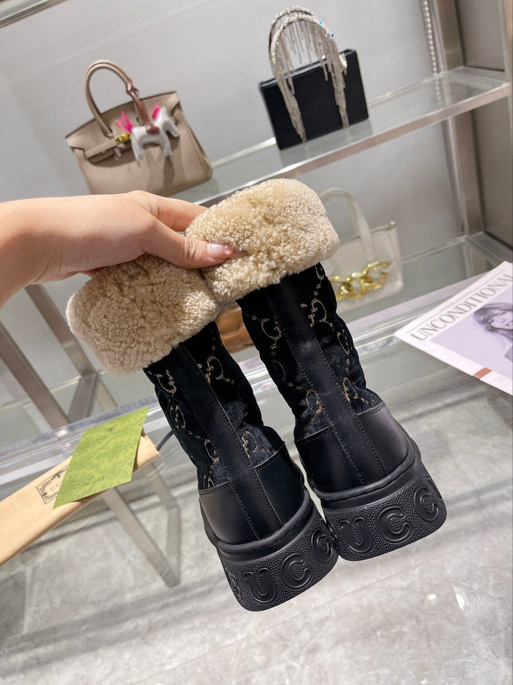 Gi2025 Monogram Boot Wool Canvas Calfskin