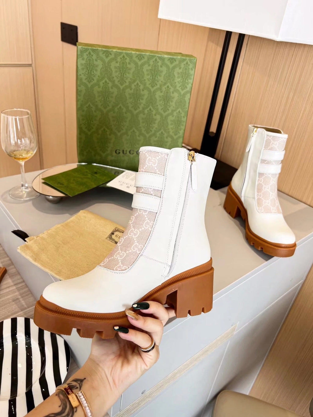 Gi ankle boots monogram cowhide