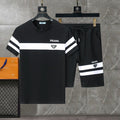 New Men's Trendy Suit Round Neck T-shirt Suit 1024070108