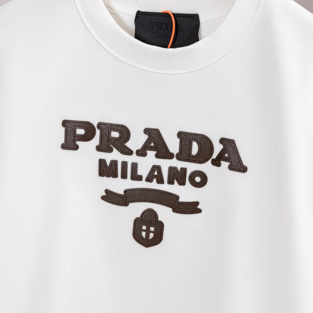 Crew neck leather printed sweatshirt 1425121102