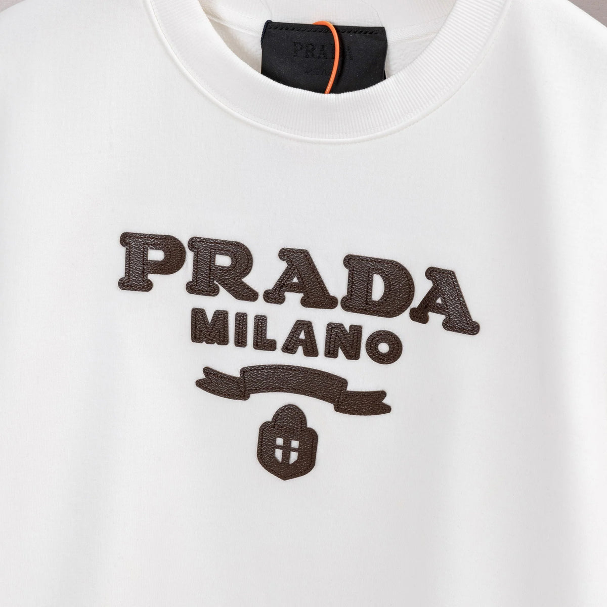 Crew neck leather printed sweatshirt 1425121102