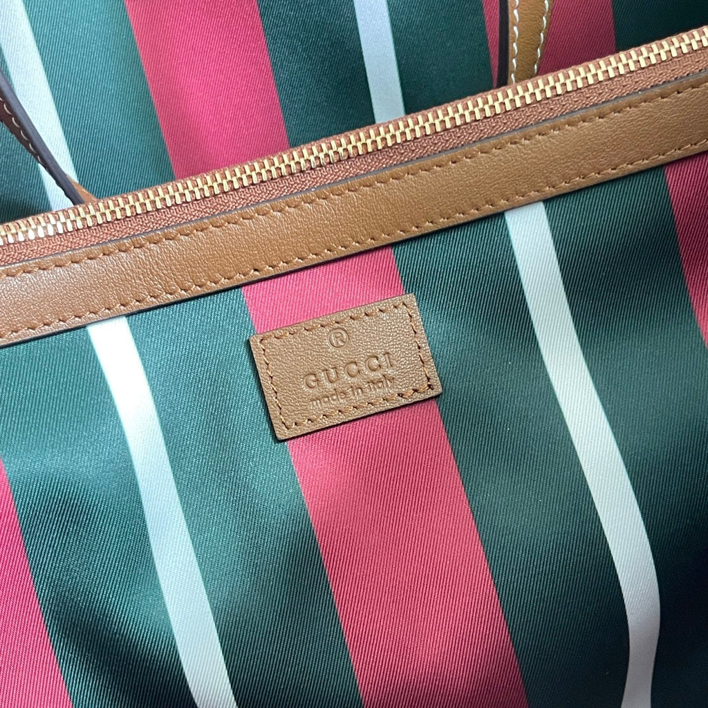 Gi Emblem Maxi Tote Bag Beige Monogram Coated Fabric