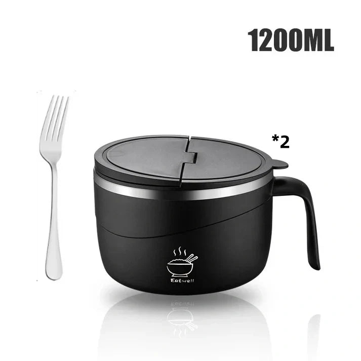 💕304 Stainless Steel Multi-Purpose Anti-Scald Large-Capacity Instant Noodle Bowl