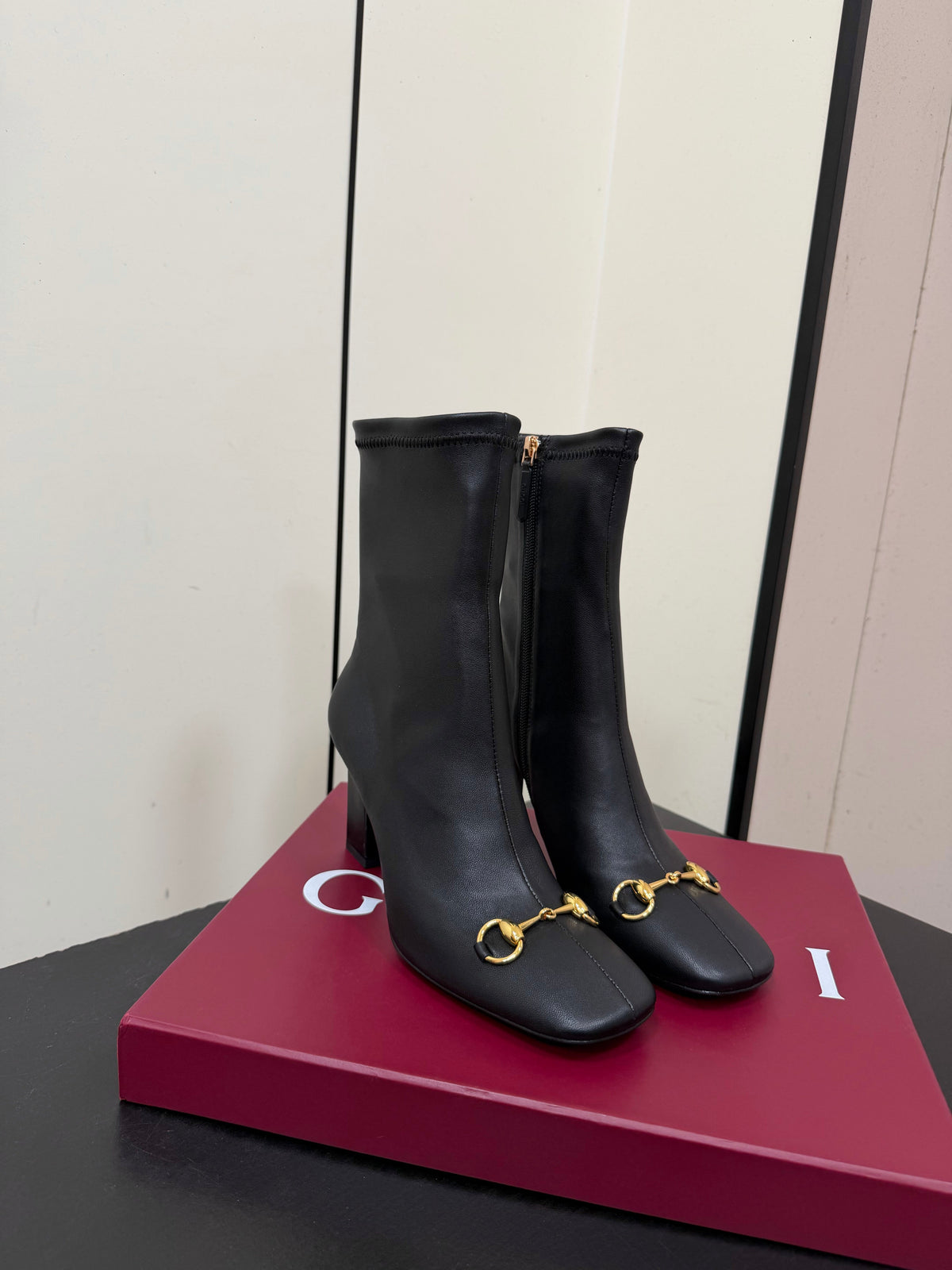 Gi Signora Horsebit Ankle Boots 8.5CM Black Leather 984468