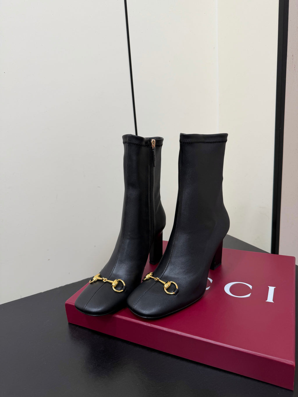 Gi Signora Horsebit Ankle Boots 8.5CM Black Leather 984468