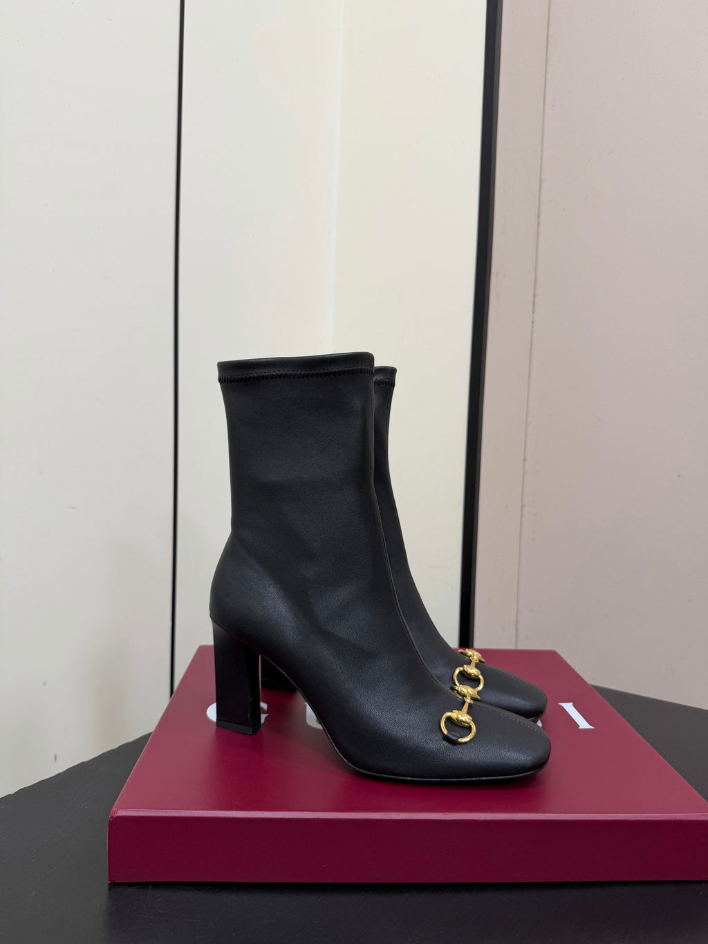 Gi Signora Horsebit Ankle Boots 8.5CM Black Leather 984468