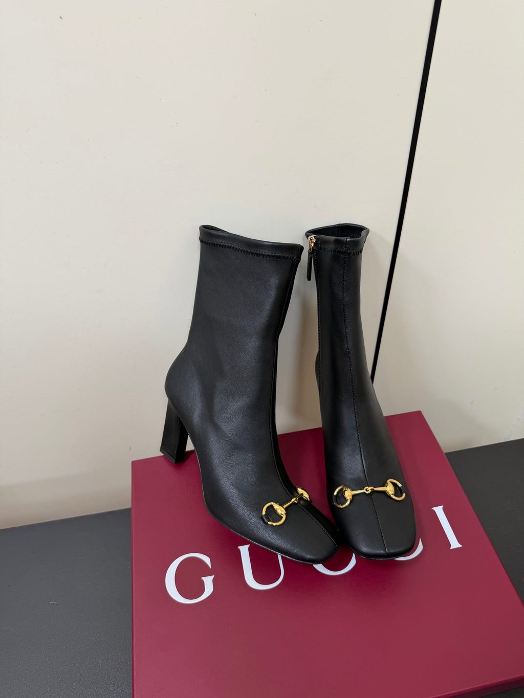 Gi Signora Horsebit Ankle Boots 8.5CM Black Leather 984468