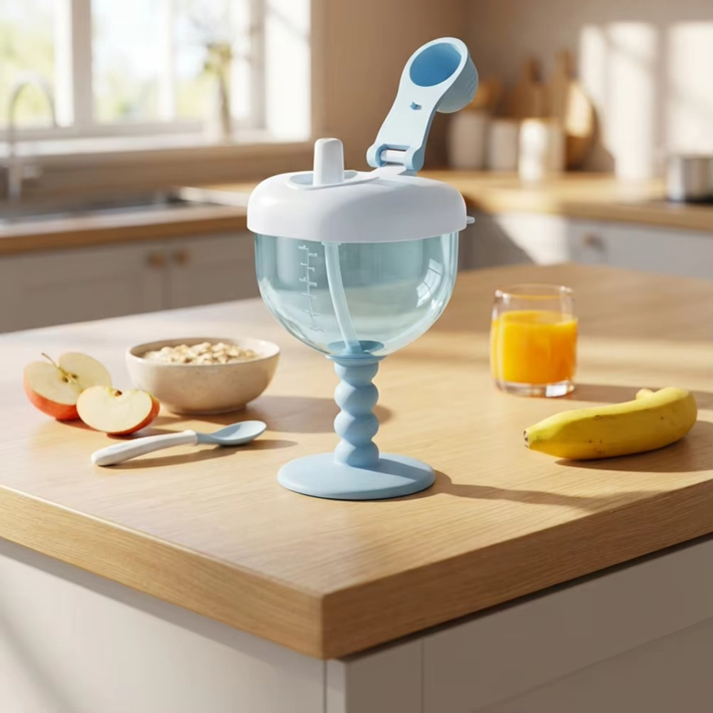 Stemmed Tumbler with Straw