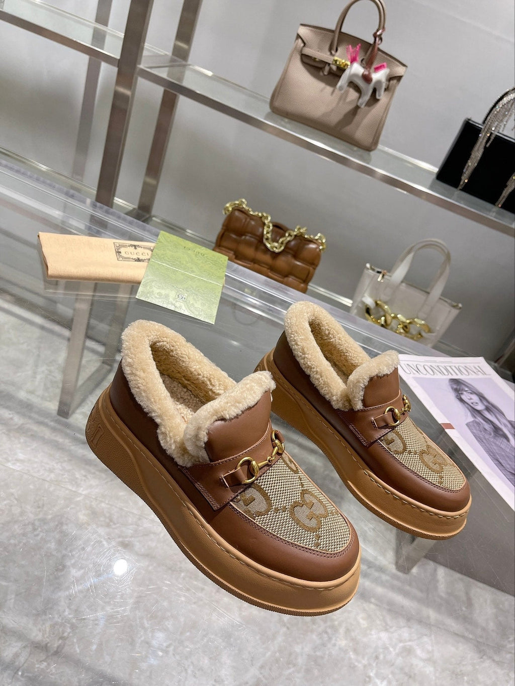 Gi Snow Boots Calfskin Denim Wool