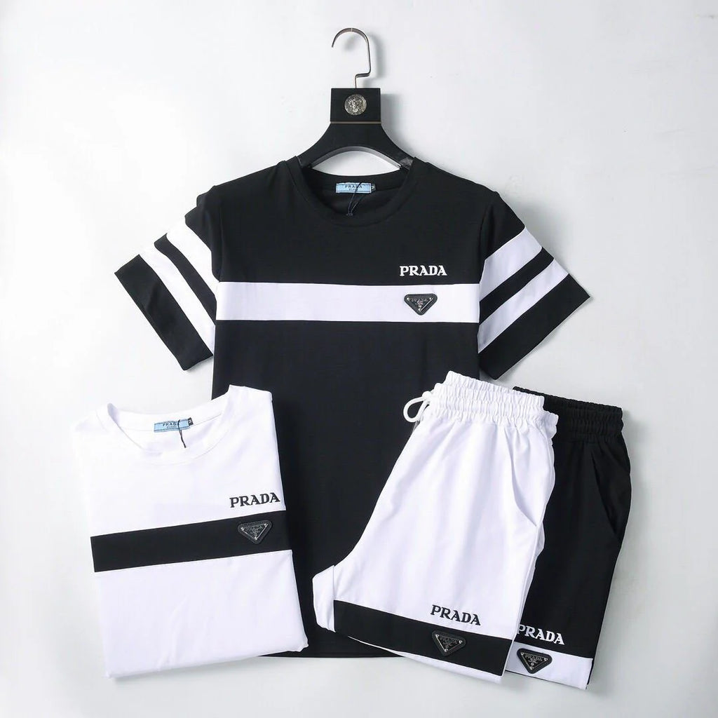 New Men's Trendy Suit Round Neck T-shirt Suit 1024070108