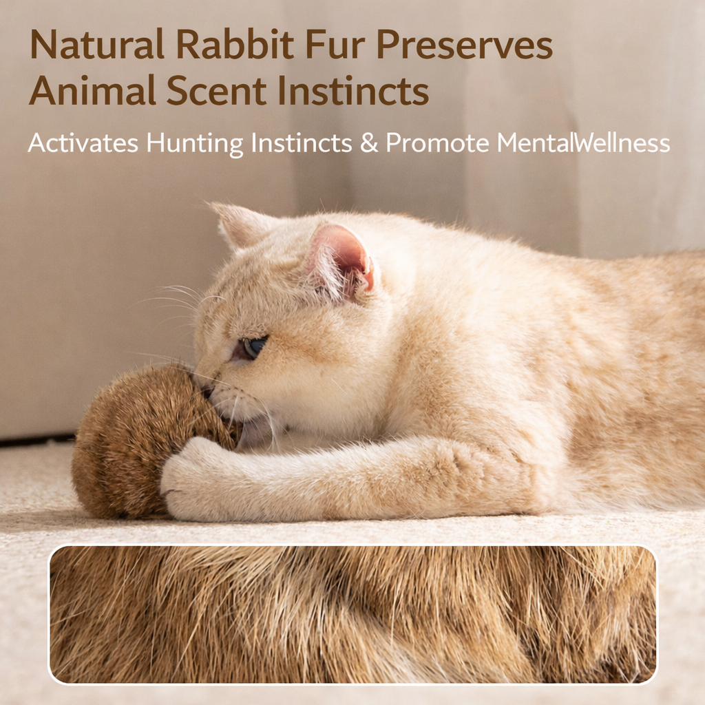 Soft Fluffy Cat Toy Ball