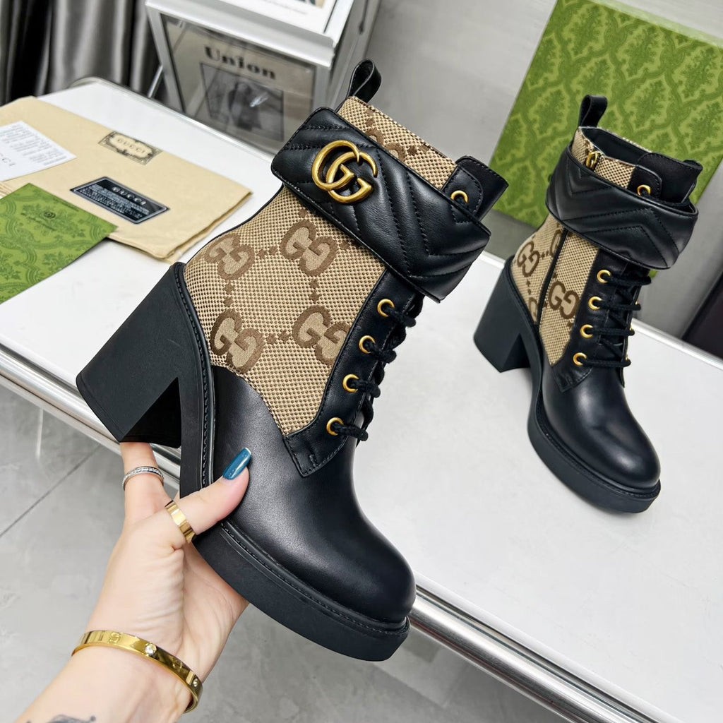 Gi ankle boots black double G Cowhide