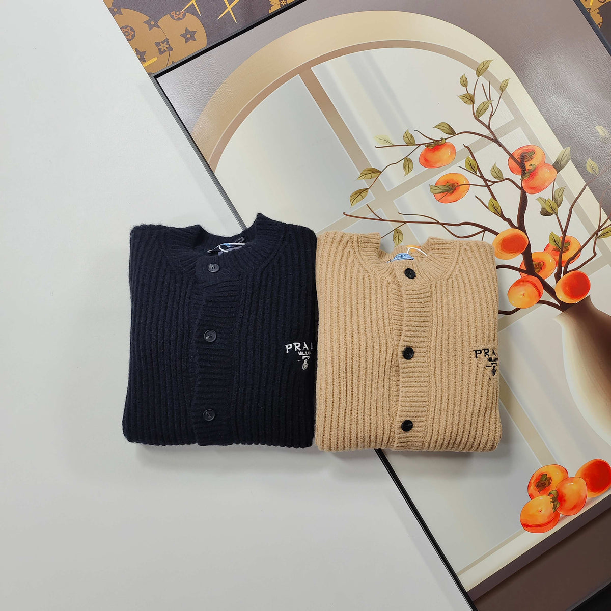 PD Chunky Needle Embroidery Wool Cardigan 1825102013