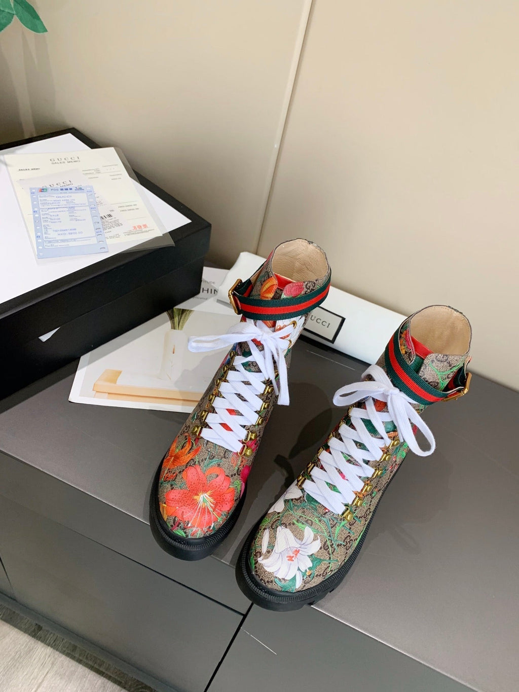 Gi ankle boots Multicolor Floral Sheepskin