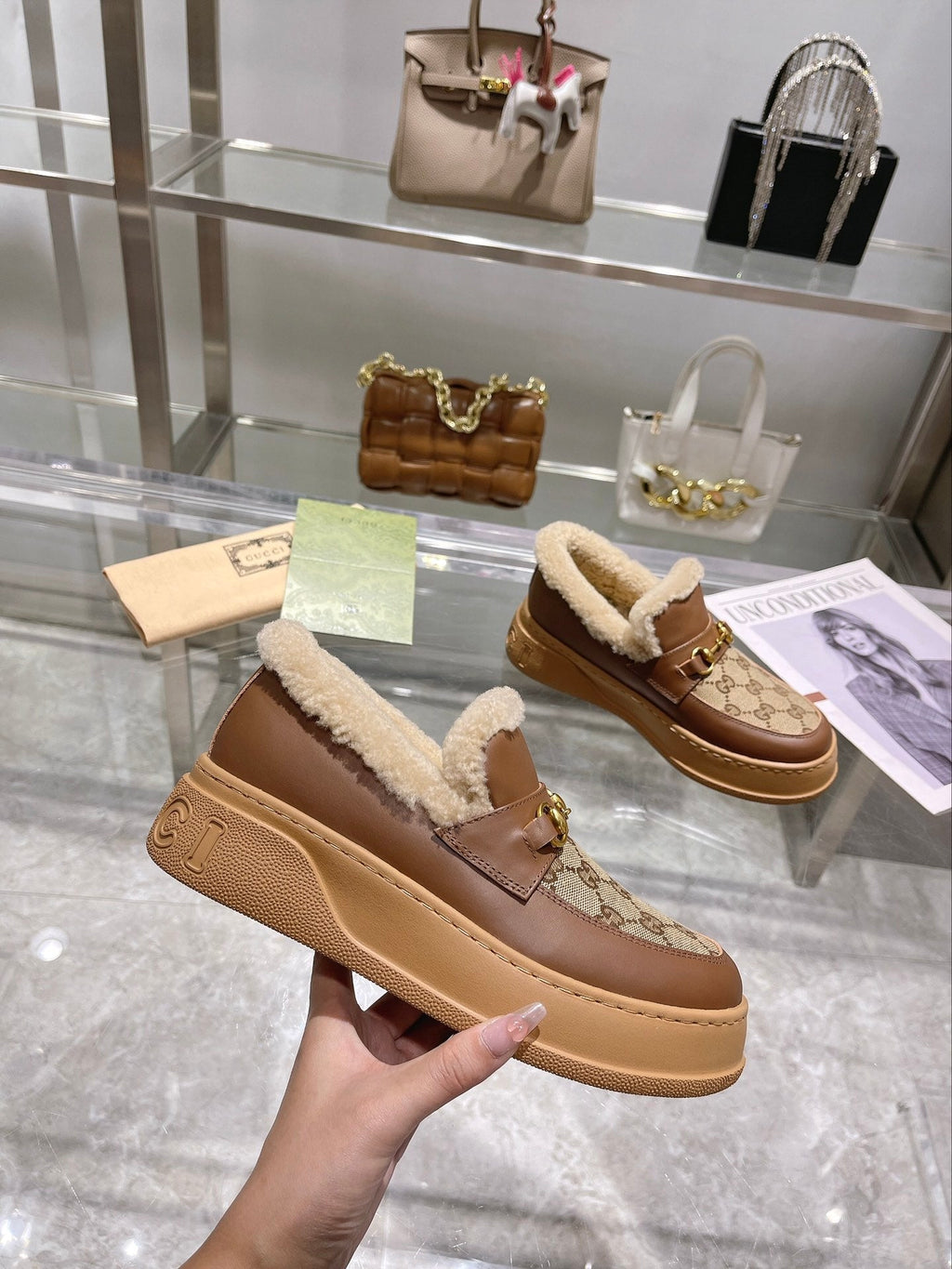 Gi Snow Boots Calfskin Denim Wool
