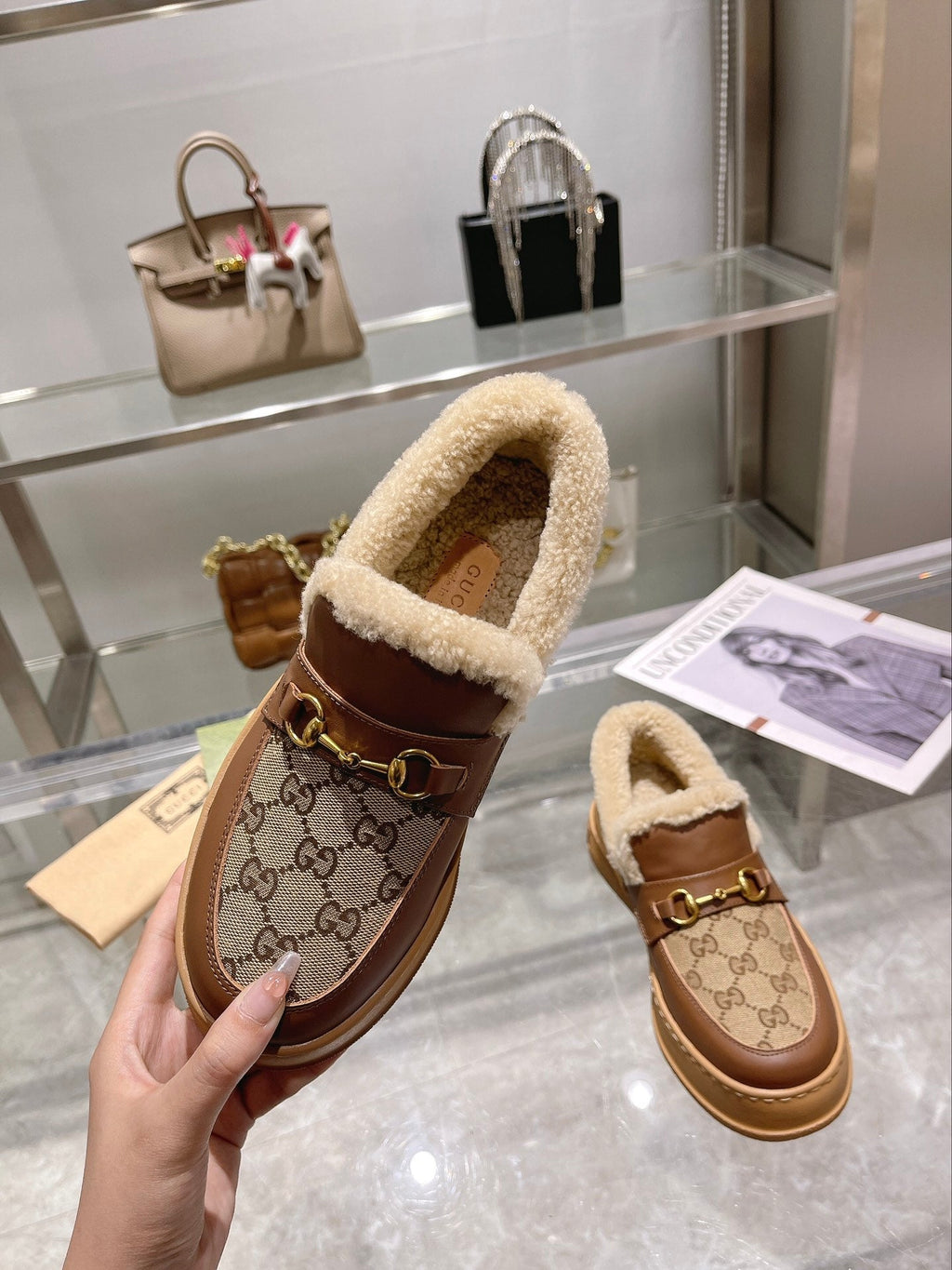 Gi Snow Boots Calfskin Denim Wool