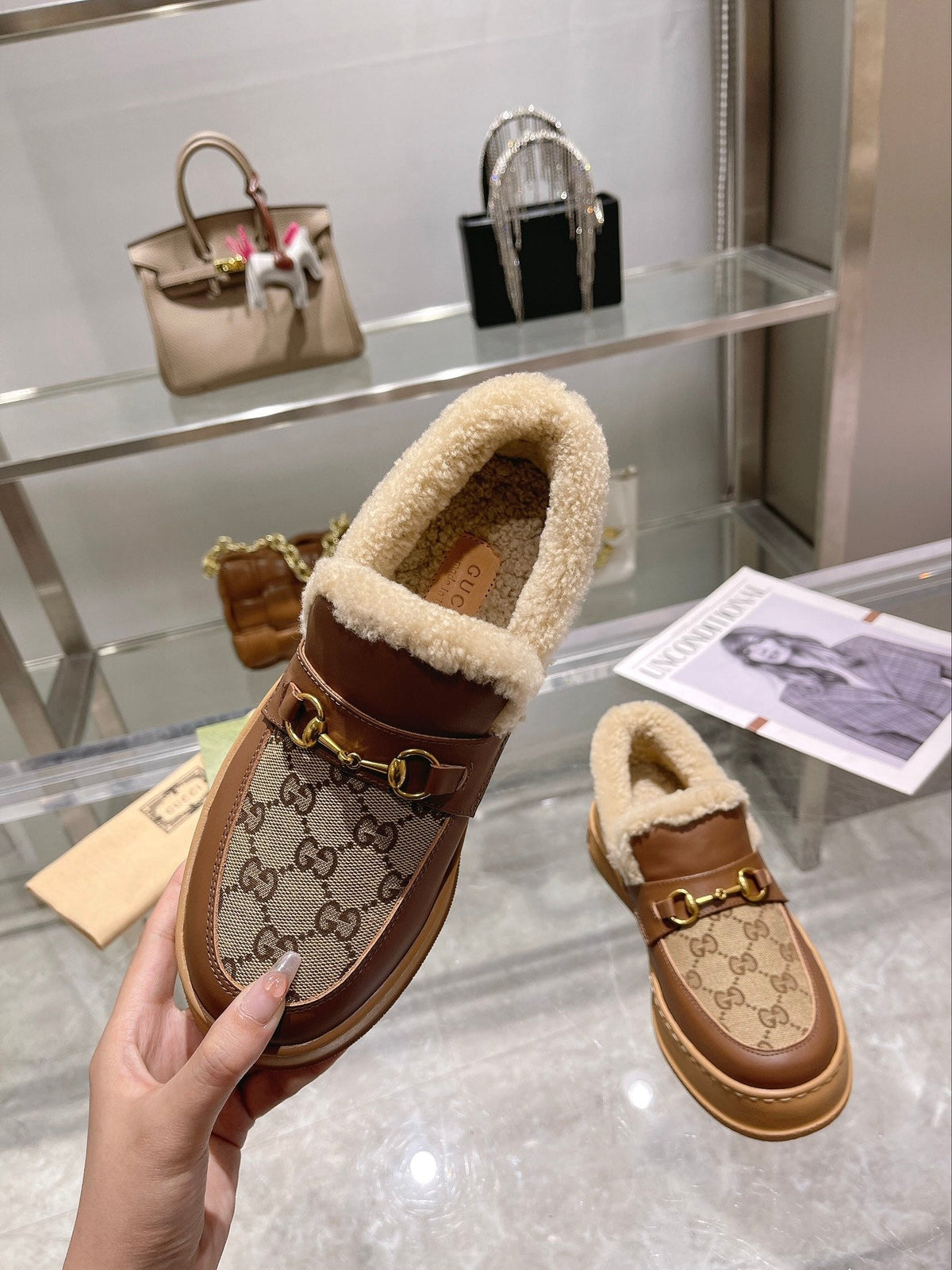 Gi Snow Boots Calfskin Denim Wool
