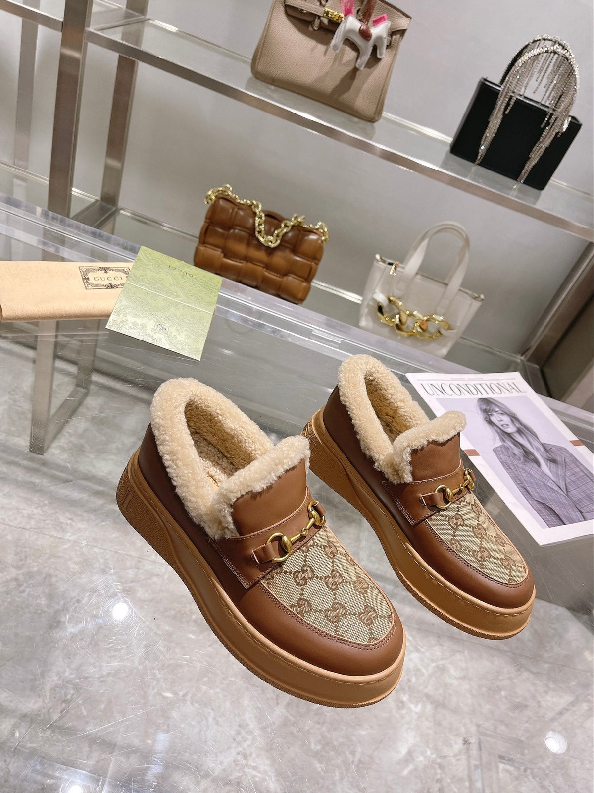 Gi Snow Boots Calfskin Denim Wool