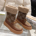 Gi2025 Monogram Boot Wool Canvas Calfskin