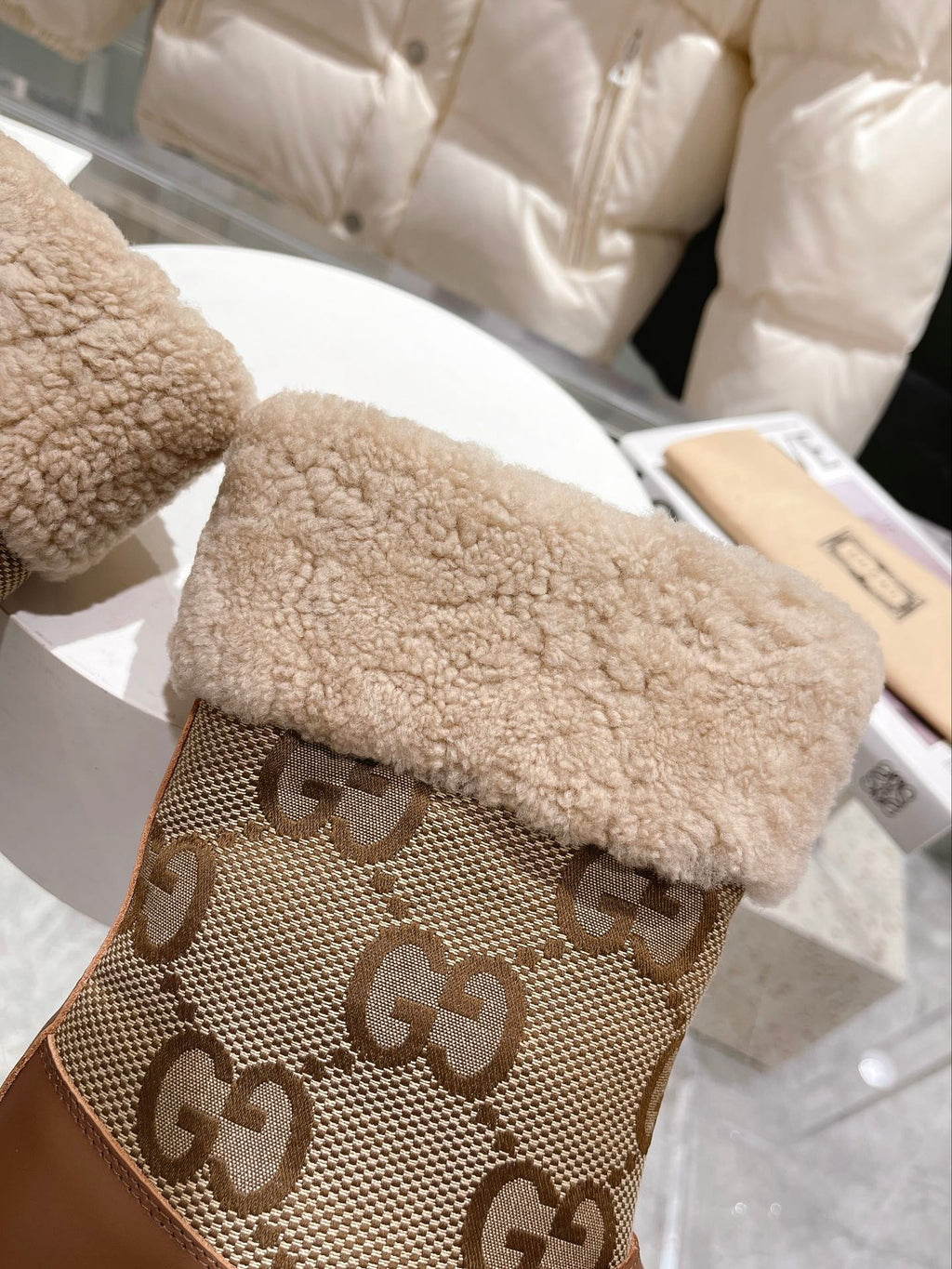 Gi2025 Monogram Boot Wool Canvas Calfskin