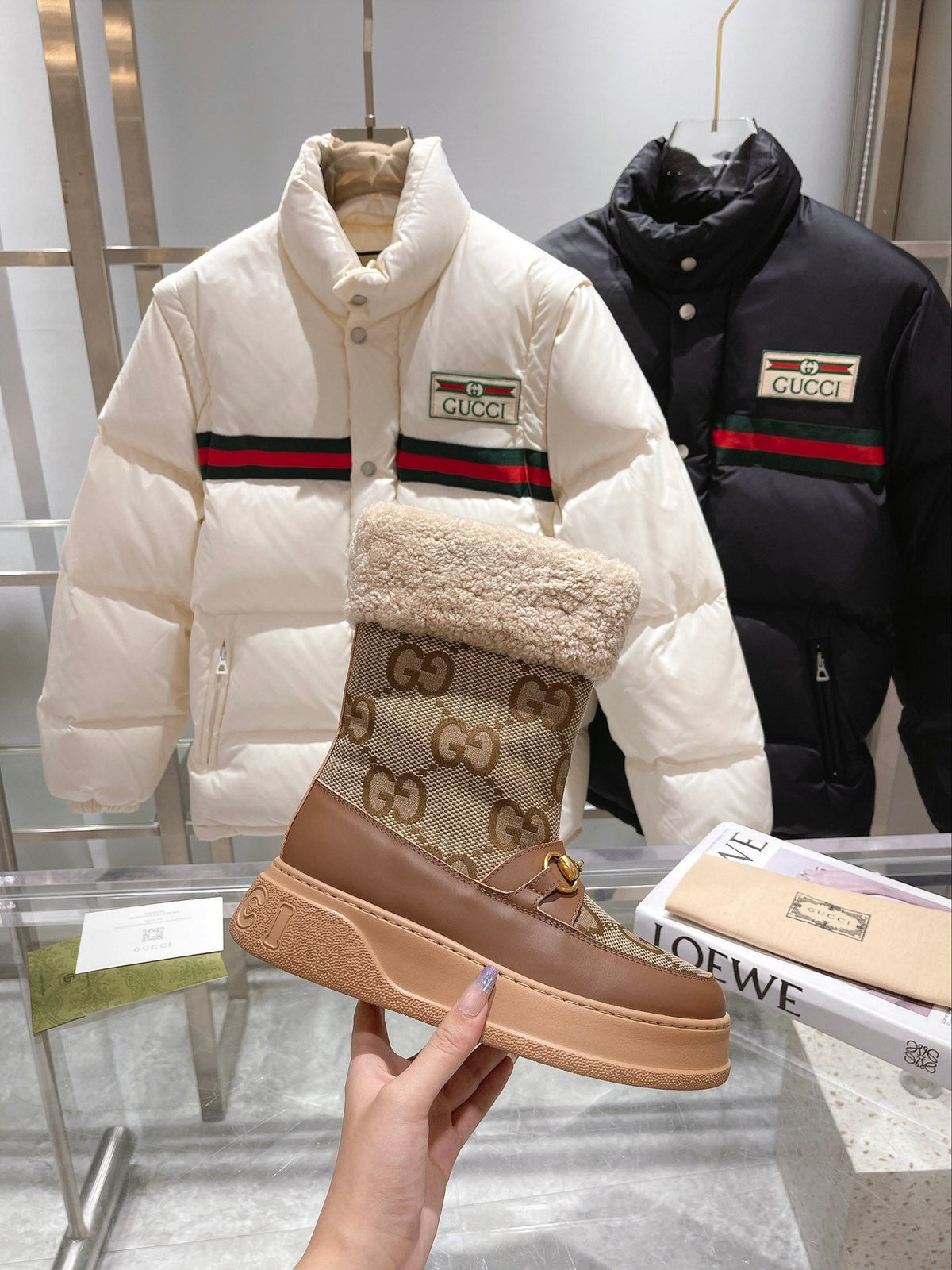 Gi2025 Monogram Boot Wool Canvas Calfskin