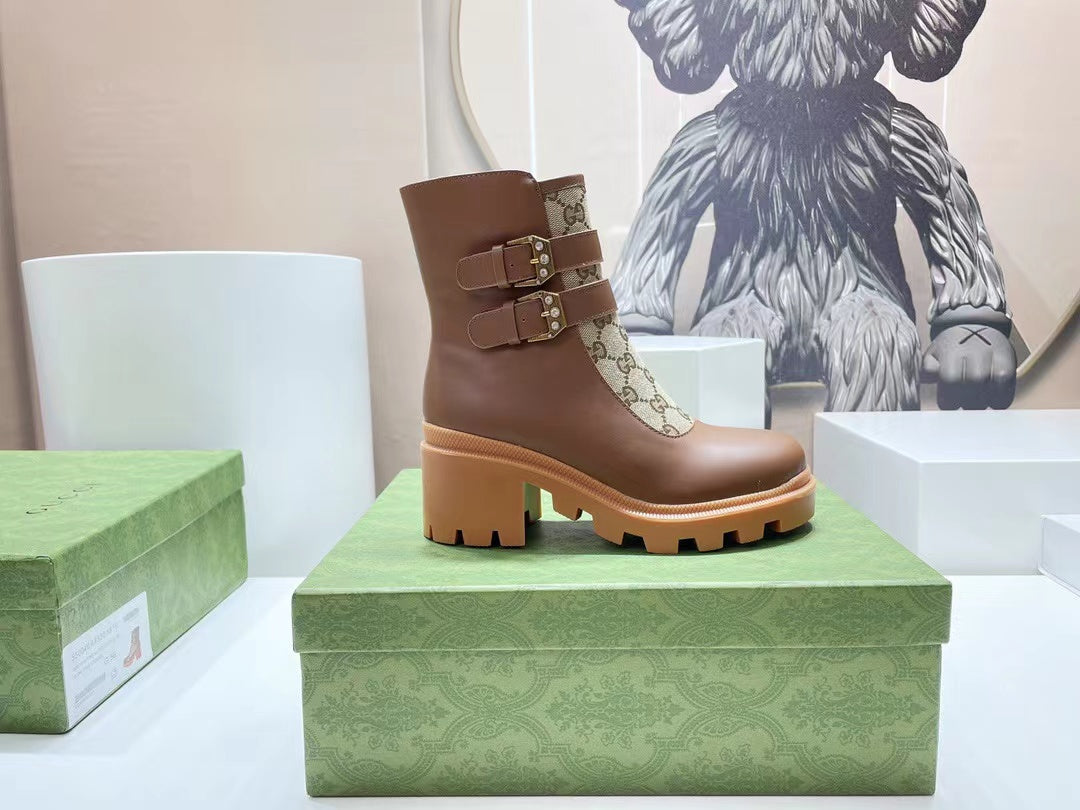 Gi ankle boots monogram cowhide