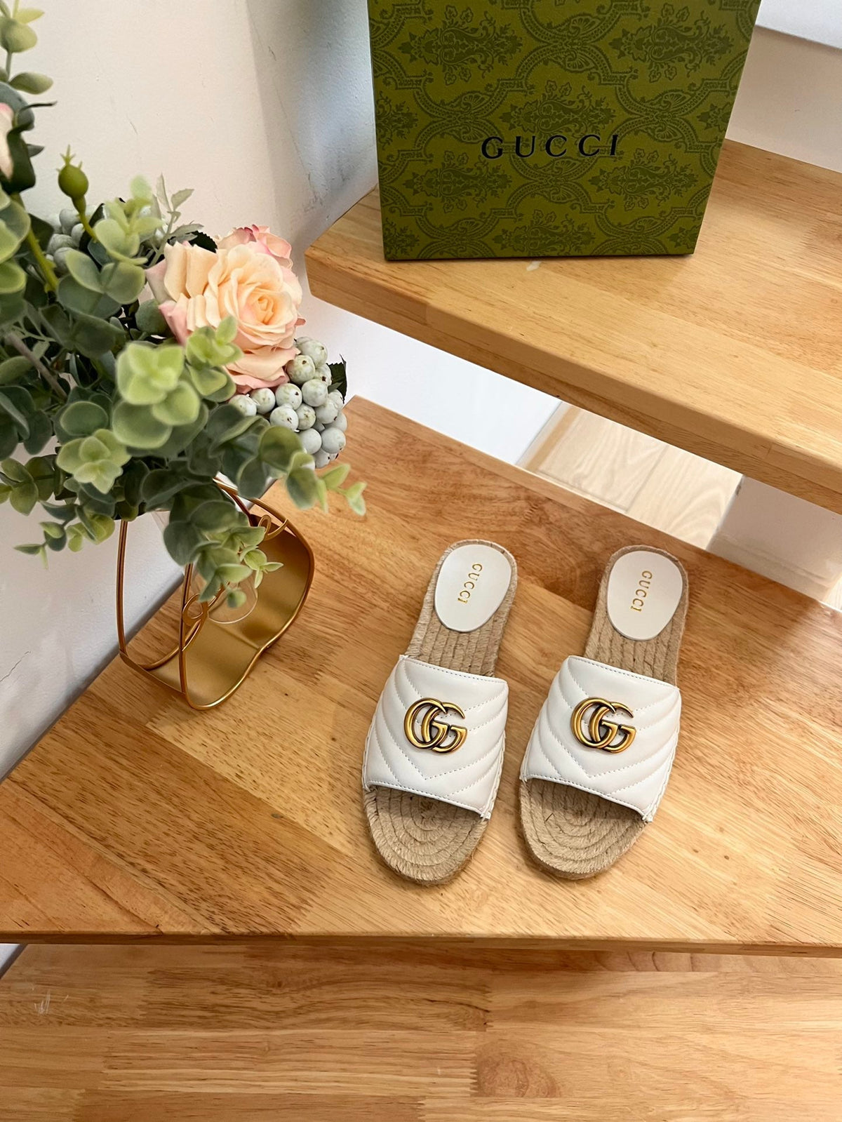 Gi 26ss Slide White Straw Sheepskin 692199