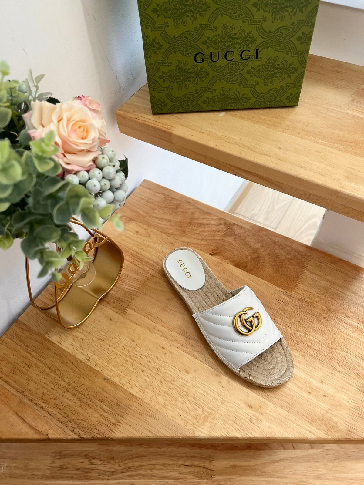 Gi 26ss Slide White Straw Sheepskin 692199