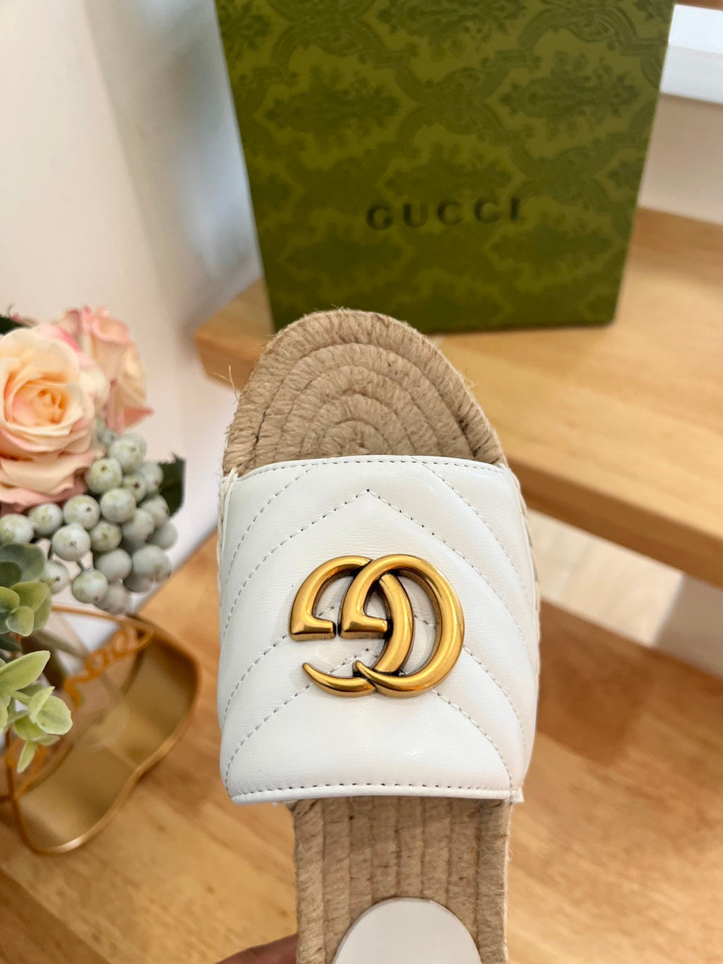 Gi 26ss Slide White Straw Sheepskin 692199