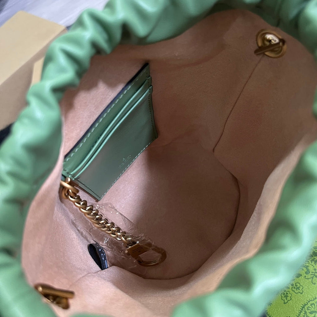 Gi MARMONT 17 BUCKET BAG IN LIGHT GREEN CALFSKIN