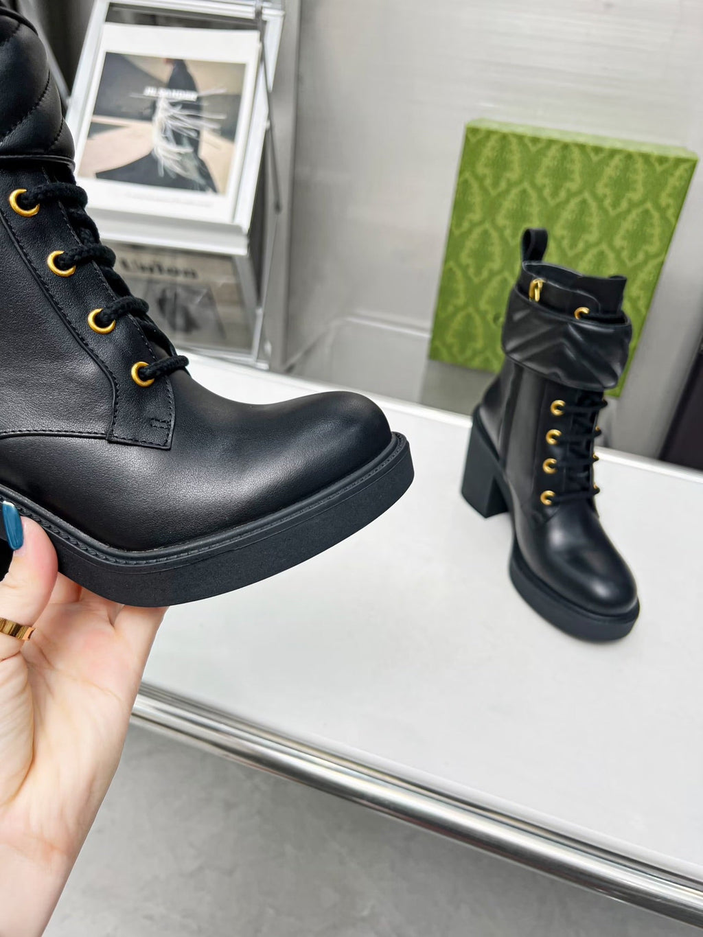 Gi ankle boots black double G Cowhide