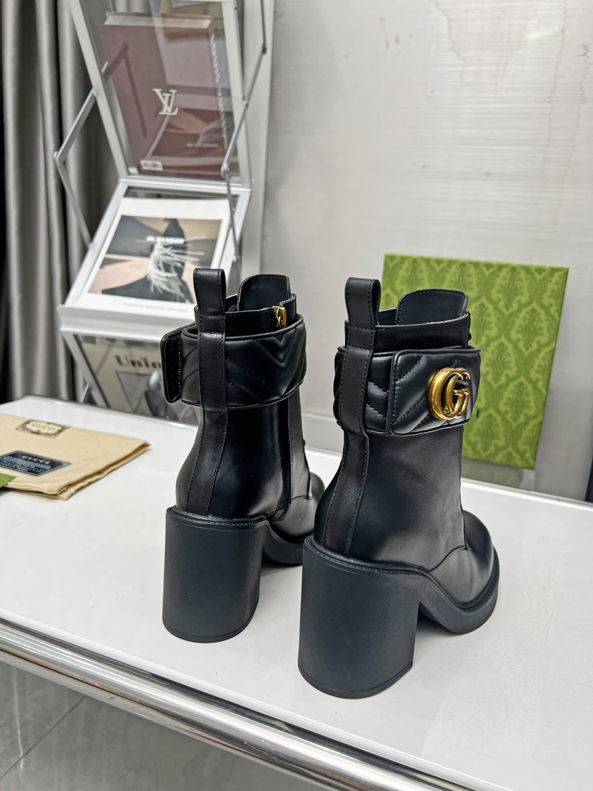Gi ankle boots black double G Cowhide
