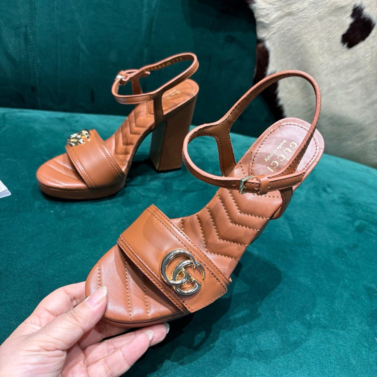 Gi Platform Sandals With The Double G Leather