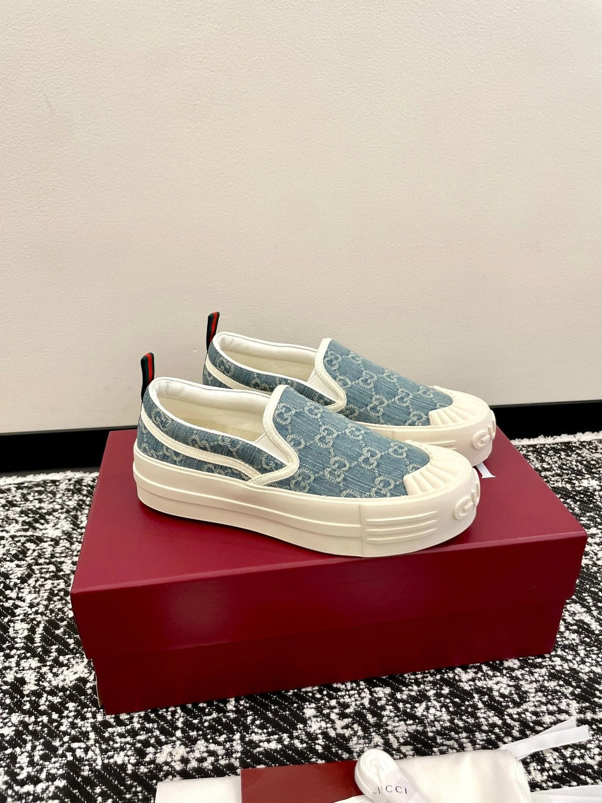 Gi 26 Platform Loafers Monogram Denim