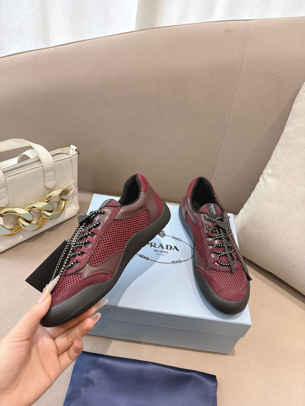 PR Speedrock leather and mesh fabric sneakers 1826051401