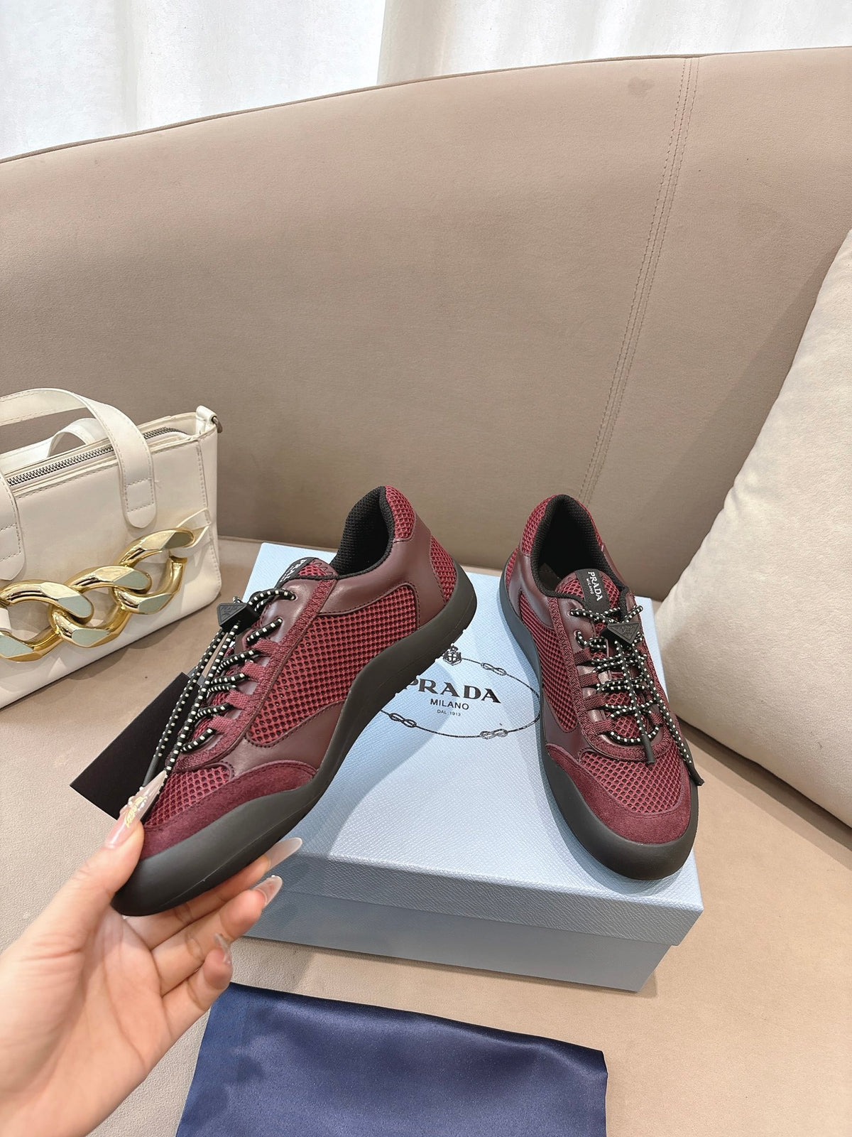 PR Speedrock leather and mesh fabric sneakers 1826051401
