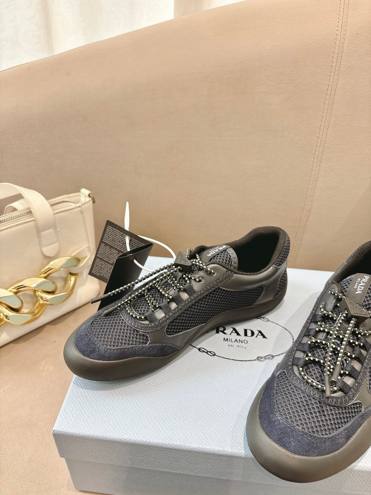 PR Speedrock leather and mesh fabric sneakers 1826051401
