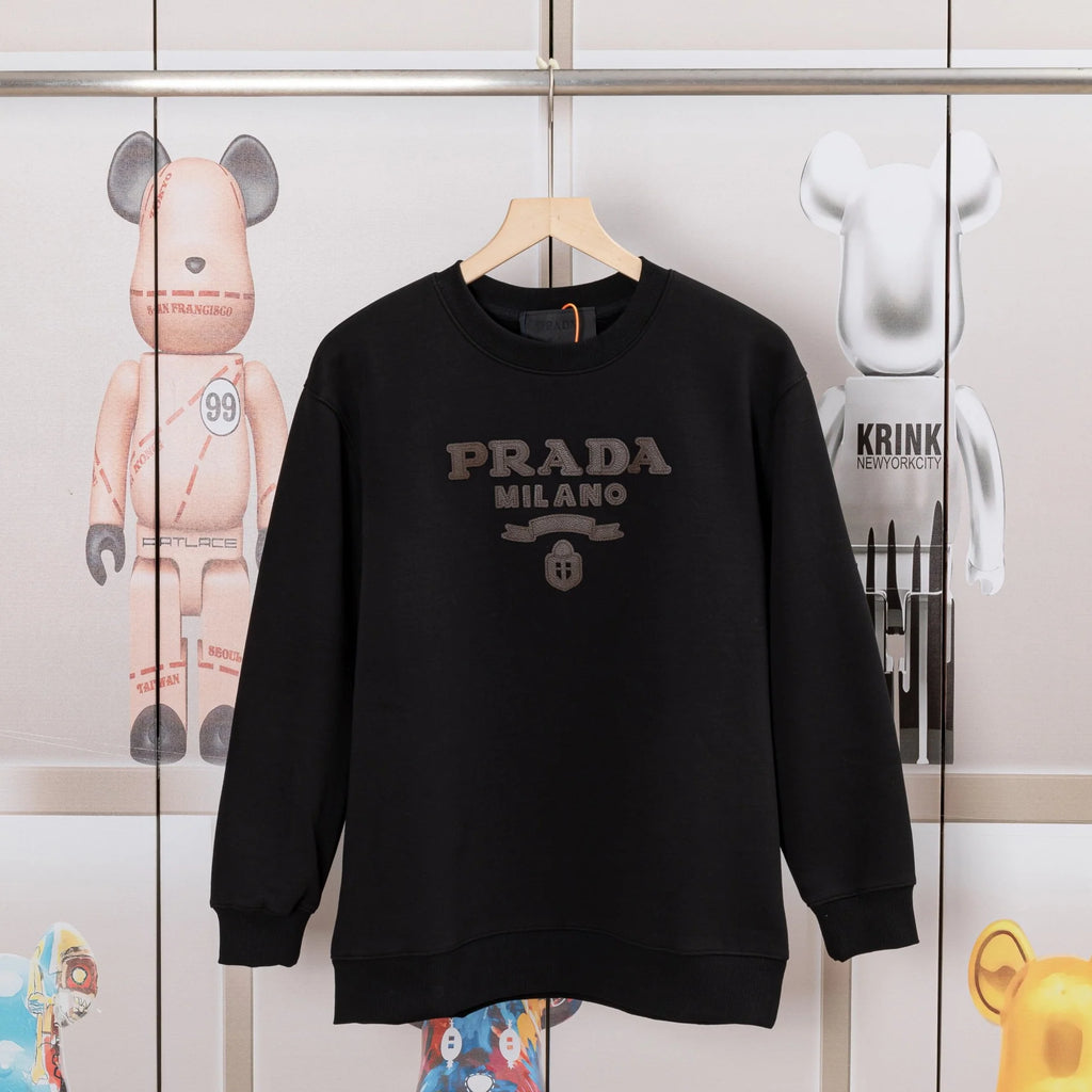 Crew neck leather printed sweatshirt 1425121102