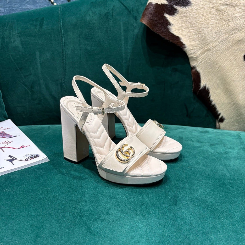 Gi Platform Sandals With The Double G Leather