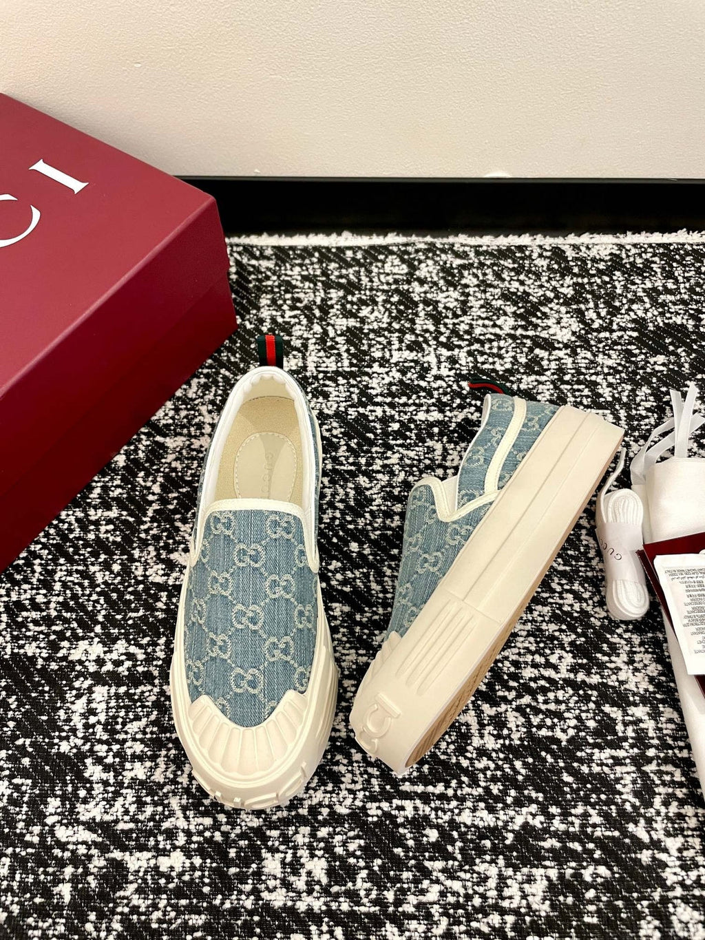 Gi 26 Platform Loafers Monogram Denim
