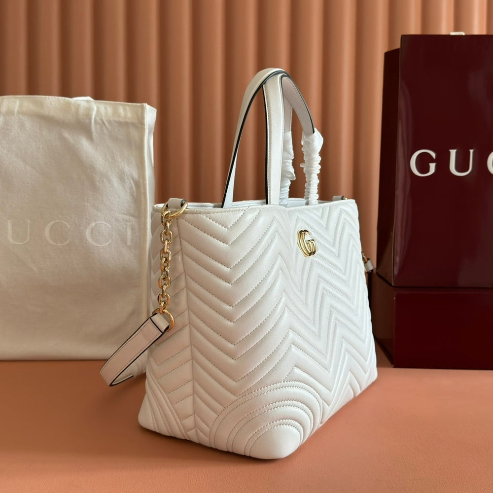 Gi Marmont Large Tote Bag Quilted Leather