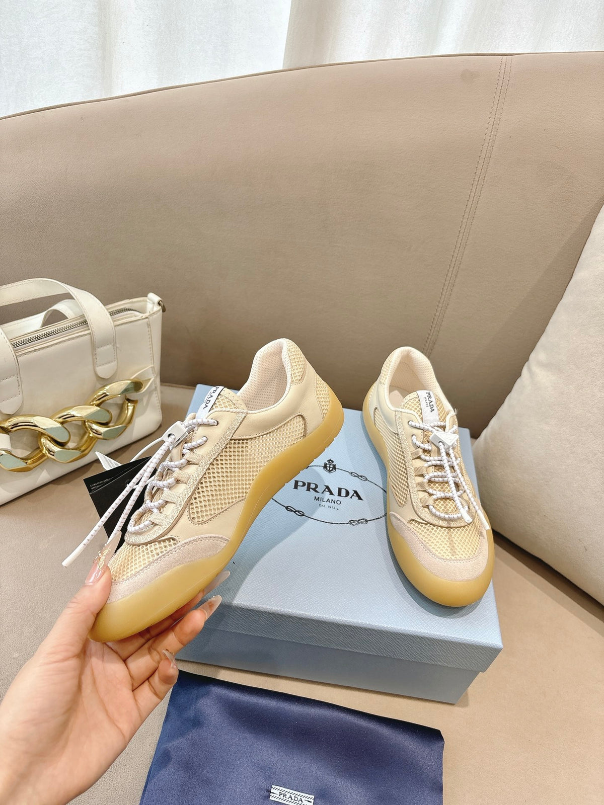 PR Speedrock leather and mesh fabric sneakers 1826051401
