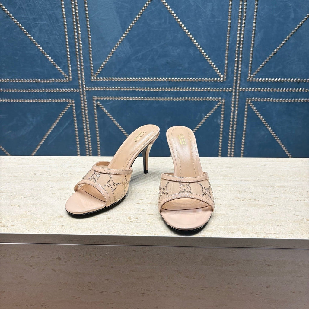 Gi Women's Crystal Slide 8.5cm Sandal Mesh Leather