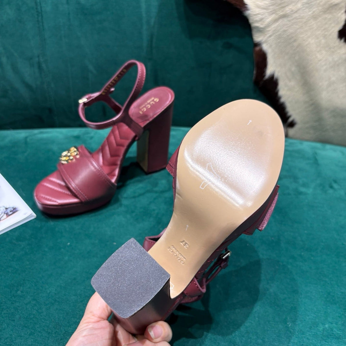 Gi Platform Sandals With The Double G Leather