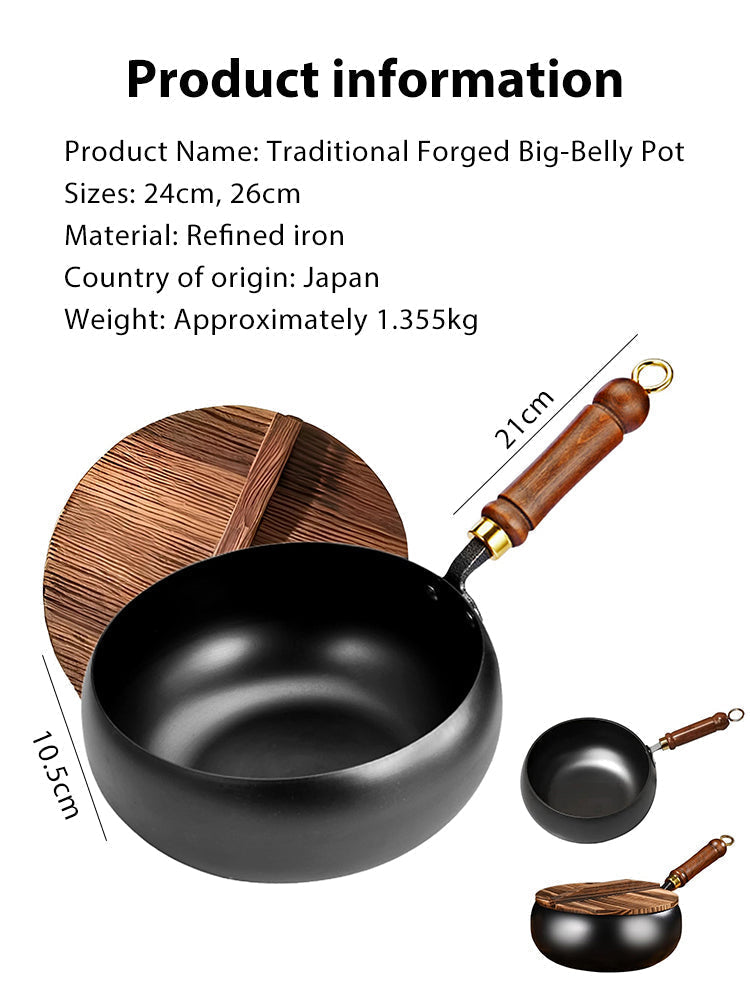 【Japanese Handcrafted 🛡️ with lid】Heirloom Quality Iron Wok 🇯🇵 | 100% PFOS Free Zero Coating | Lifetime Durable 🍳🪶